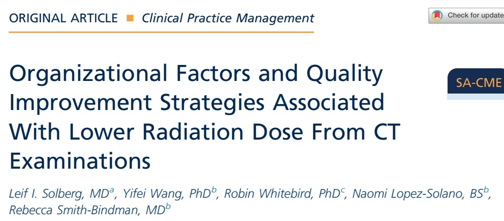 1/11  #UnsolicitedArticleReview Authors link radiology leadership prioritizing CT protocol teams with dose reduction amounts. Awesome paper!  https://doi.org/10.1016/j.jacr.2020.01.044 @JACRJournal  @aapmHQ  @ctisus  @CtSpectral  @SABImaging  @EFOMP_org  @RadiologyACR  @UCRadSafety  @ahraonline  @ASRT