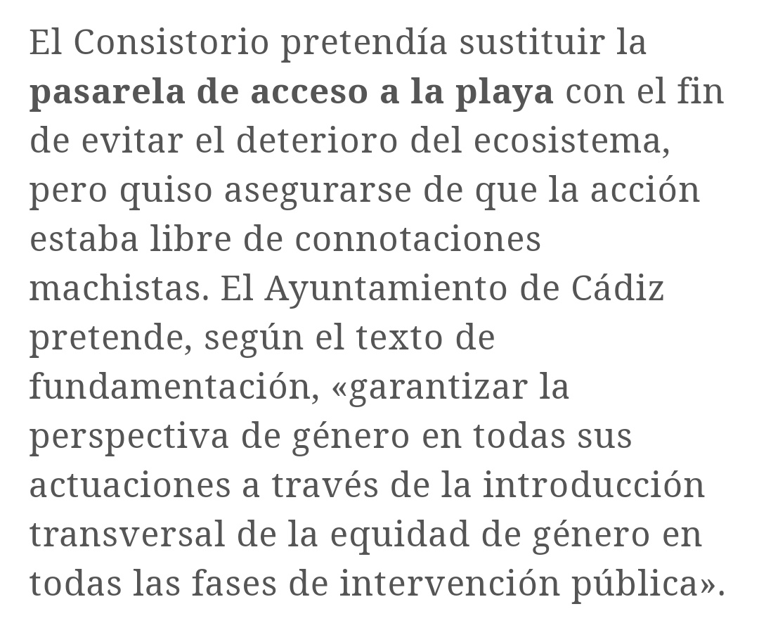 He leído lo de las pasarelas gaditanas machistas  y ...........................................................................................................................................................