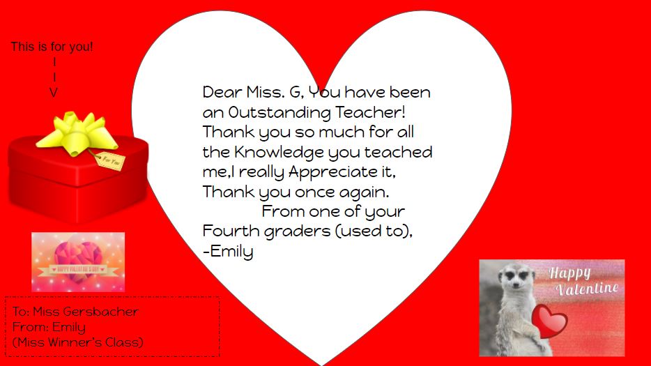 Today we read the story, "Somebody Loves You, Mr. Hatch" and learned that one kind note can completely change a person's day. We then wrote to teachers that we love. ❤ It was so fun to share these with some amazing teachers in my school! <a href="/__MsStark/">Sarah Stark</a> @MissGersbacher @Miss_Heflin