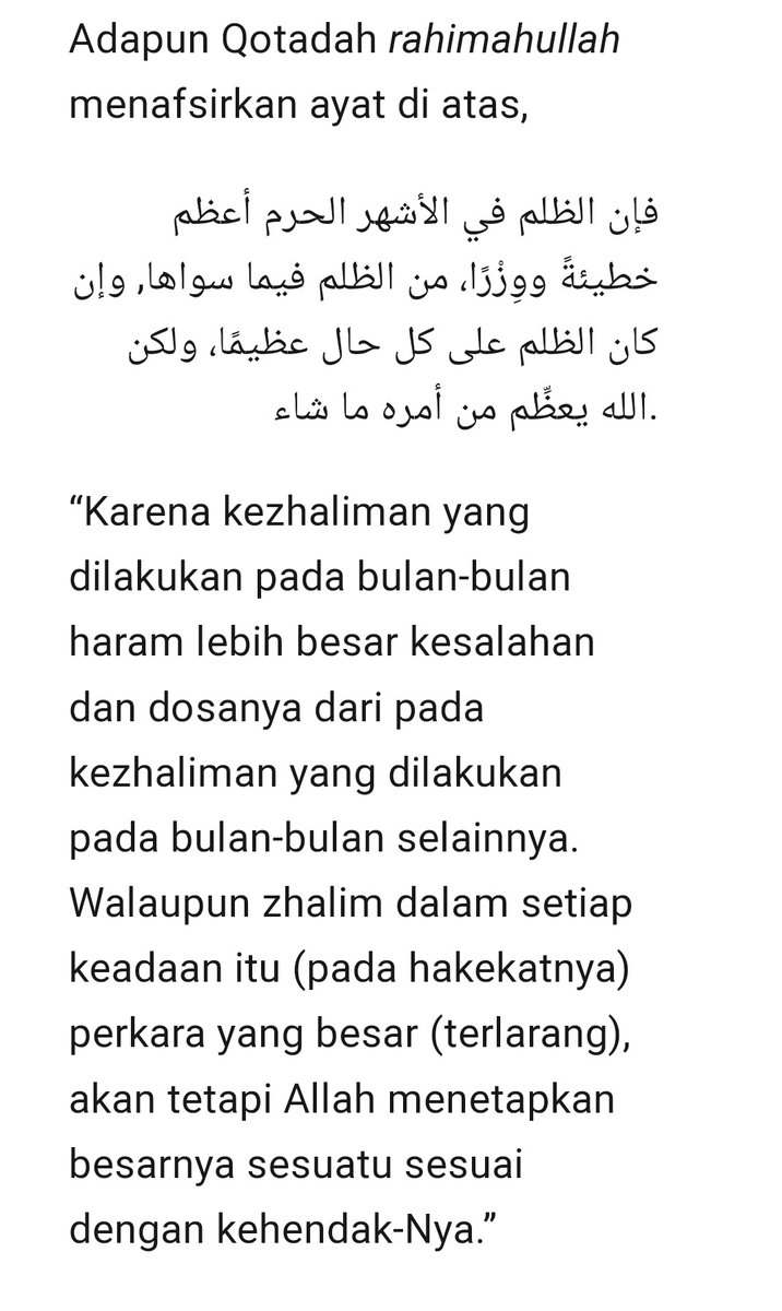 -utk menjauhi kedzaliman dan melarangnya lebih keras dibanding di bulan2 lainnya (selain bulan ramadhan).Dalilnya? Nih beserta tafsirnya bisa baca lengkap di  https://muslim.or.id/26731-ada-apa-di-bulan-haram-4.html 