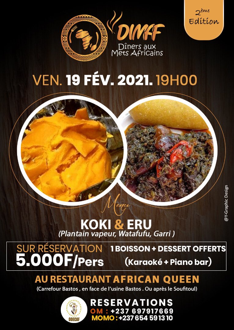 Dimaf_'s tweet photo. L’édition 2 des Dimaf est là !
Nous revenons avec d’autres saveurs du terroir. 😊
Soyez des nôtres vendredi 19 février 2021.
Ensemble, pour une Afrique Unie autour de son patrimoine Culturel.
#Odecaf #Dimaf https://t.co/eciQhupVGs