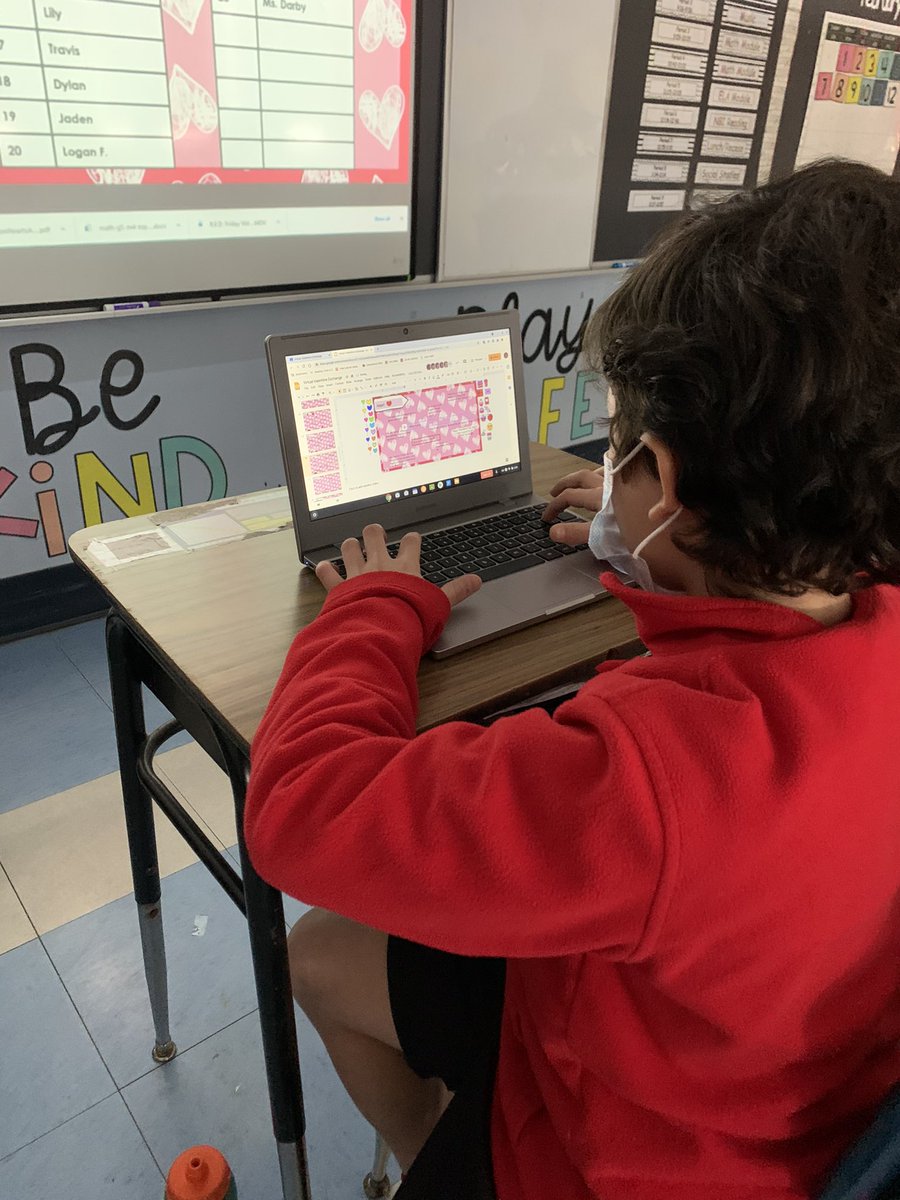 EMorichesMS's tweet photo. Virtual Valentines using the chromebooks, google slides and some of Ms. Purkis and Mrs. Rakowski’s creativity! The kids did great and got to share special messages with one another! @EastMorichesSD @EMorichesES https://t.co/XsfwC1BfhF