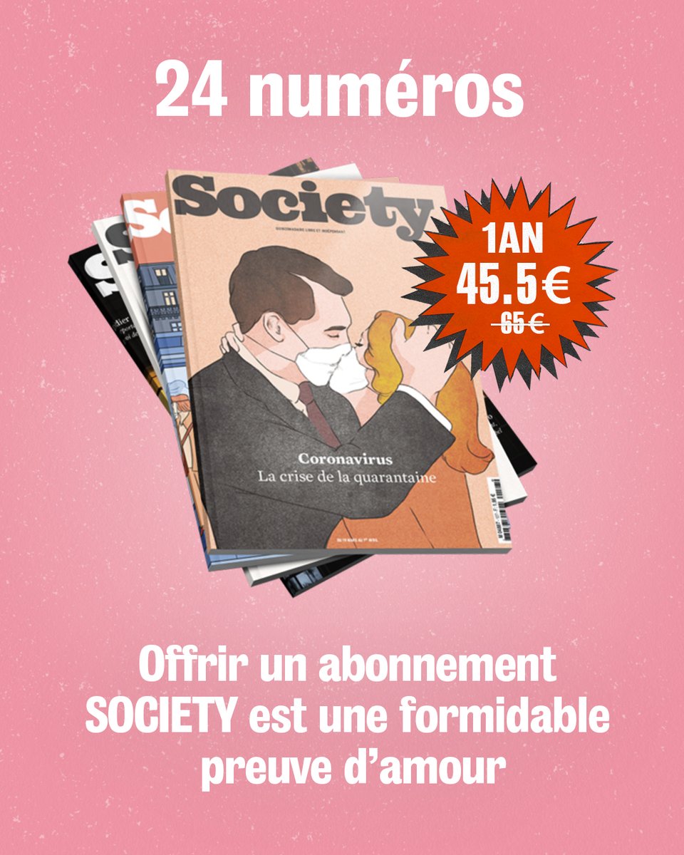 SocietyOfficiel's tweet photo. SURPRISE 🥳- Society à -30% pendant un an ce week-end seulement. 
Une bonne nouvelle pour les retardataires de la Saint-Valentin et pour ceux qui hésitaient à s'abonner��👉https://t.co/5PWJywDLaw https://t.co/IkEZFL98Fn