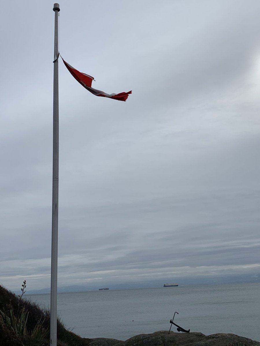 dlw1805's tweet photo. @EsquimaltBC @BarbDesjardins #SaxePoint #Flag the weather is hard on the Canadian flag. 😥 https://t.co/DwiOO02NsR