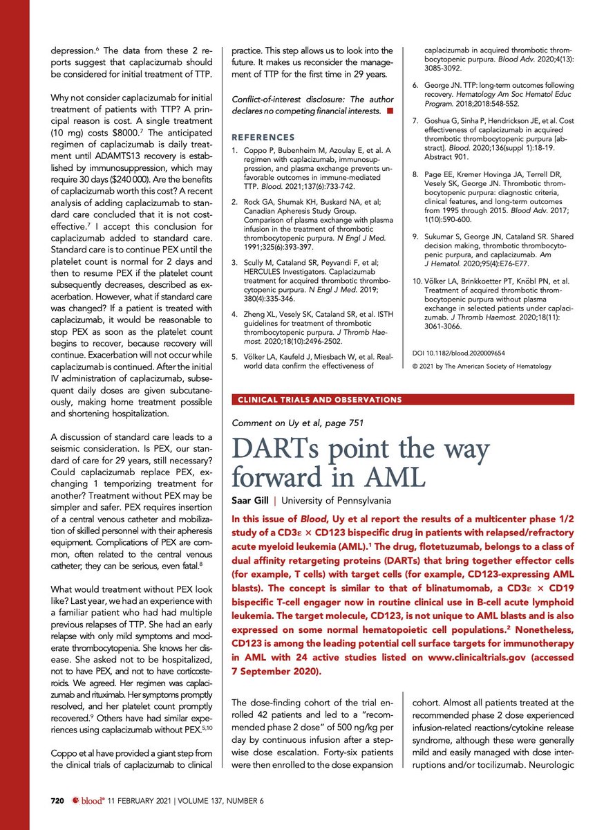 Michael Makris Outstanding Commentary By James George The King Of Ttp On The Coppo Paper Of The French Cohort Can We Really Be Looking At Managing Ttp Without Plasma Exchange