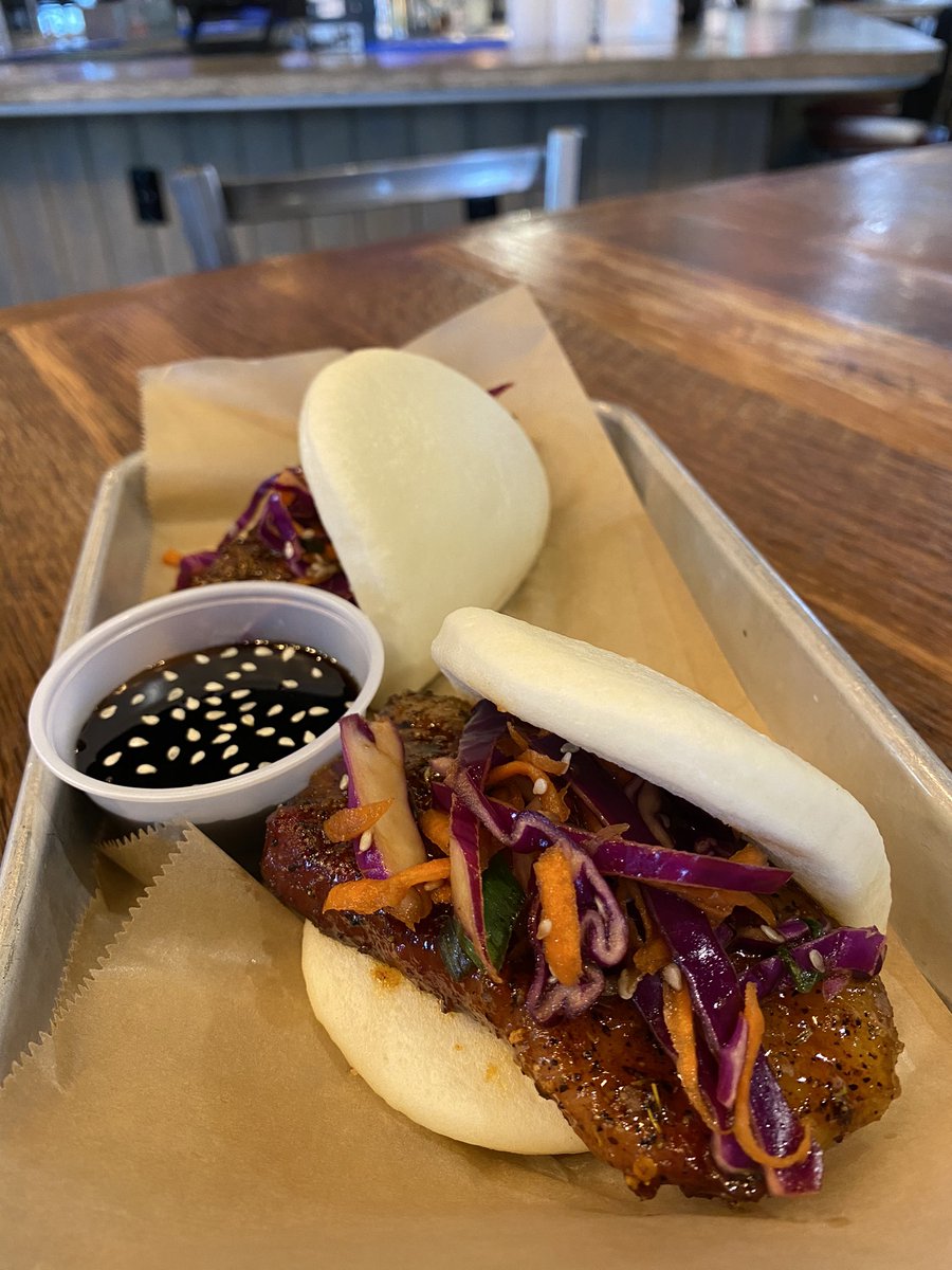 Two_Brothers_'s tweet photo. Come warm up beside our Pork Belly Steam Buns with Sesame Slaw and Soy Sambal Glaze for an appetizer and finish it with a cozy white chocolate bread pudding for dessert! https://t.co/GhhnwzLbKU