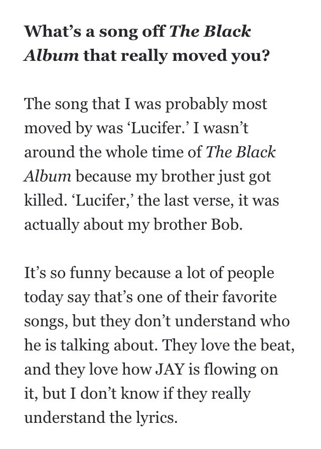 The song is actually about Bobalob, the brother of Kareem "Biggs" Burke (co-founder of Roc-a-fella) who had gotten murdered & the frustration that Jay felt following that.Biggs talked about it in an interview with Tidal magazine