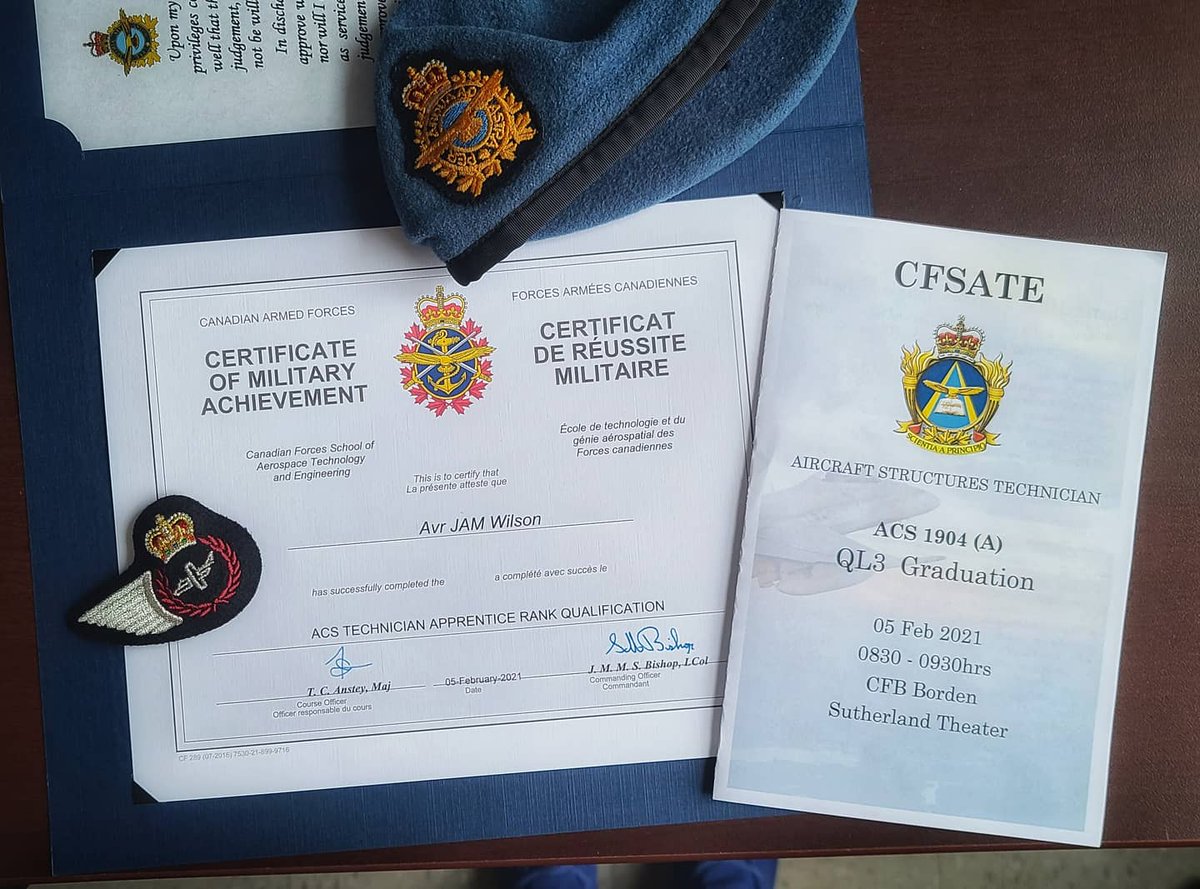 Volcomistic's tweet photo. From Aug 2018 - Feb 2021 I was completing my Aircraft Structures Technician training for the Canadian Armed Forces. I graduated last Friday, and start at 429 Squadron Monday. Thankyou for keeping me company along the way, happy to be back on Twitter. 😊 https://t.co/nZTnCqc3pf