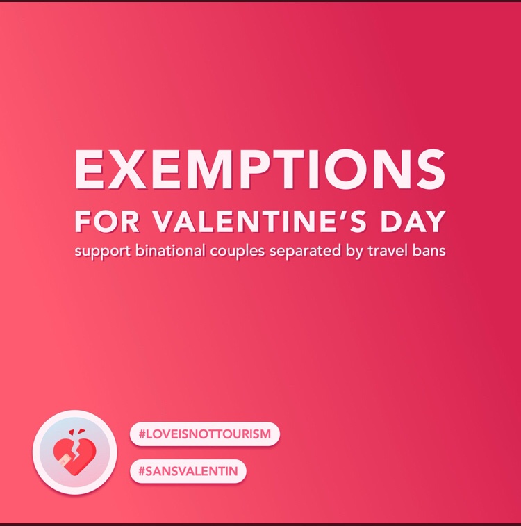 LaissezPasserFR's tweet photo. #ValentinesDay is coming.... but not for everybody 💔

#LoveIsNotTourism 
#LoveIsEssential https://t.co/aTgyuYdFdG