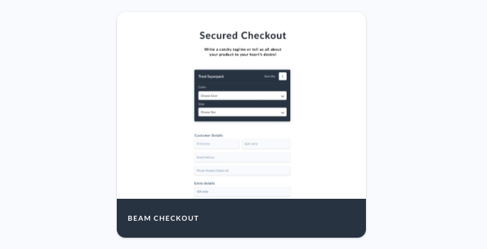 CommerceJs's tweet image. Hot off the press, our new embeddable Beam Checkout template for Commerce Rays is available now! commercerays.com for more info. Powered by #commercejs #nextjs and @vercel