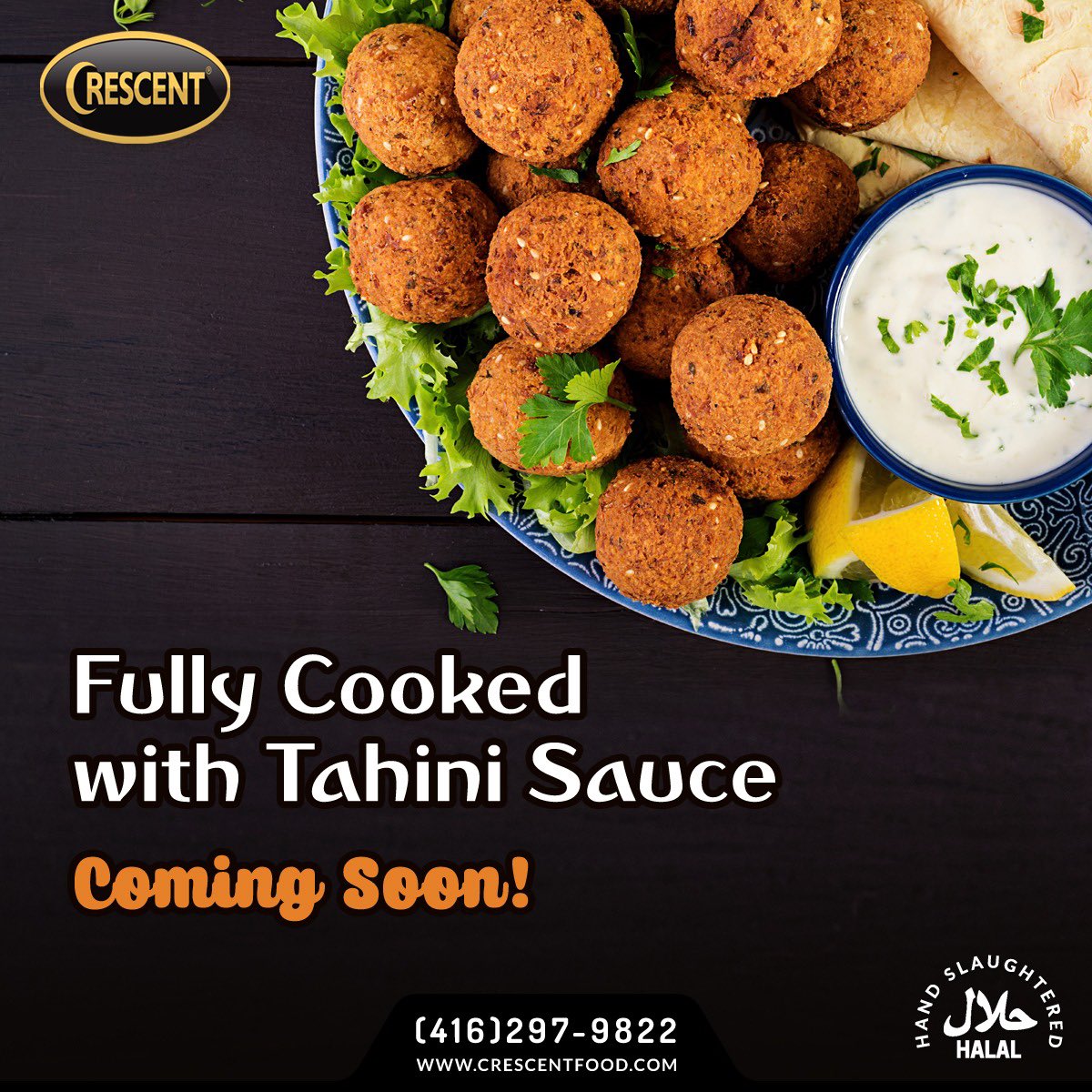CrescentFood's tweet photo. We can’t wait for you to try our fully cooked falafel with tahini sauce! #comingsoon #cooking #StaySafe #StayTuned #athome #Food #Foodie #Toronto https://t.co/zCa1JwaH2X
