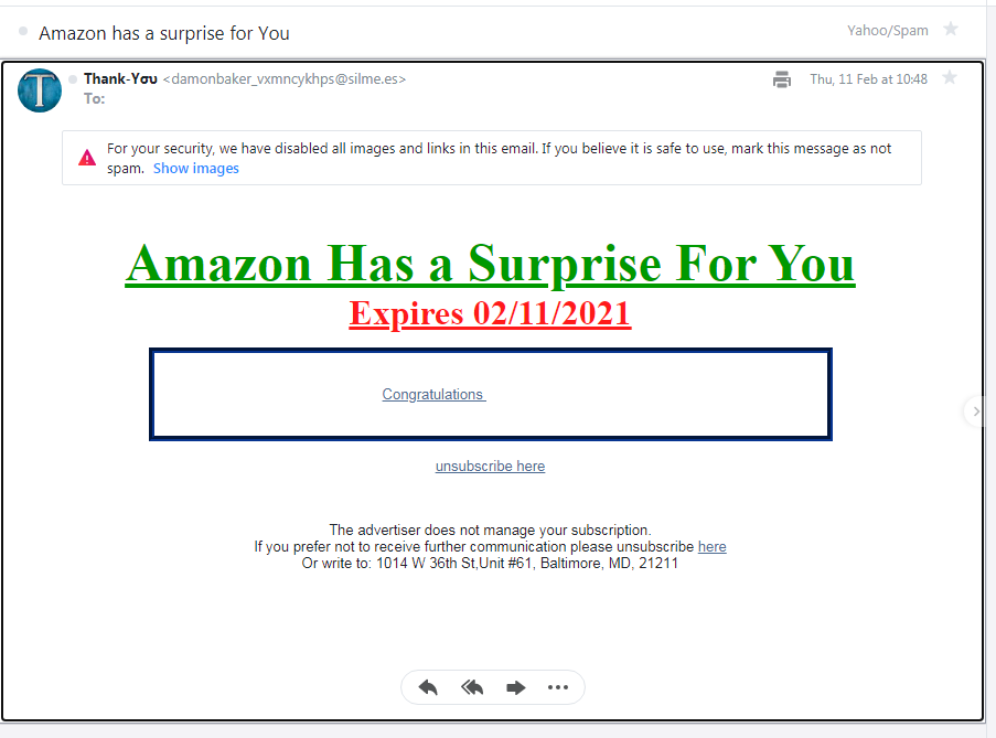 ConmanExposed's tweet image. Amazon scam email that we received - Always check the senders address!