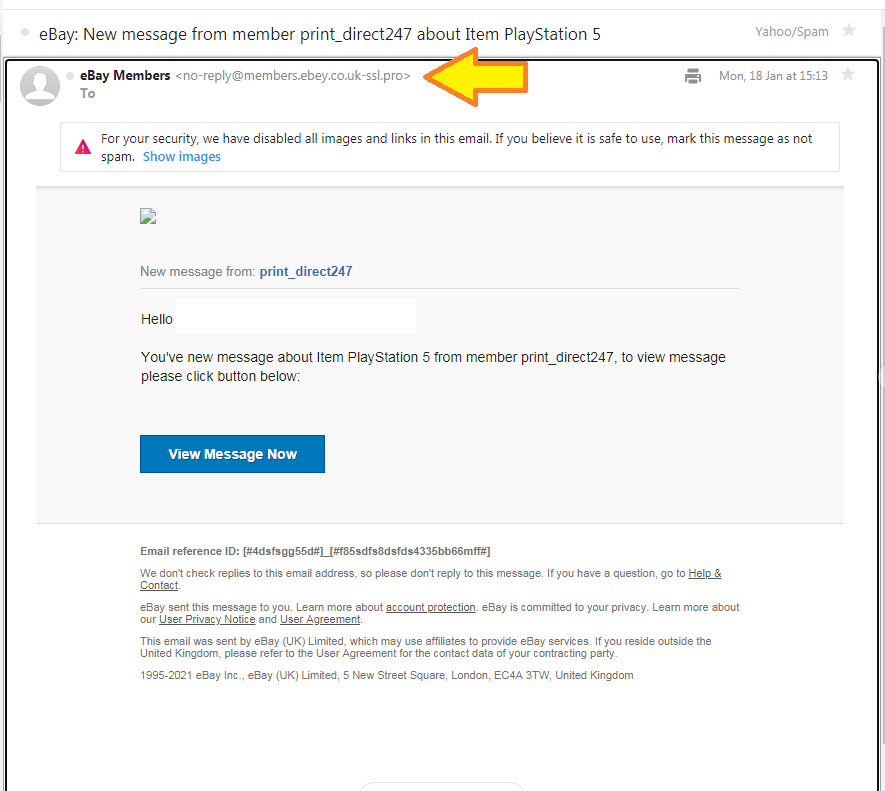 ConmanExposed's tweet image. Scam email from "ebay" - never click on any links and always check the senders email. In this case the email looks very convincing - ALWAYS TAKE YOUR TIME AND DO DUE DILIGENCE