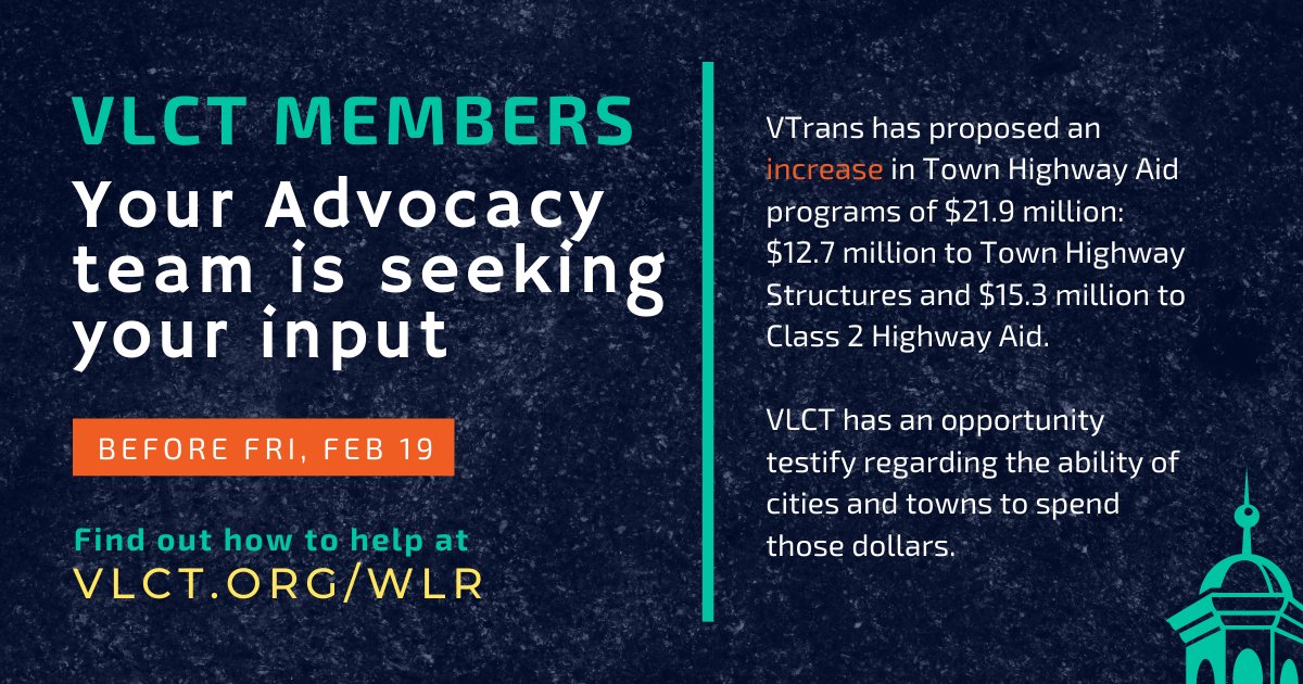 Find out about this and more in our latest Weekly Legislative Report at VLCT.ORG/WLR