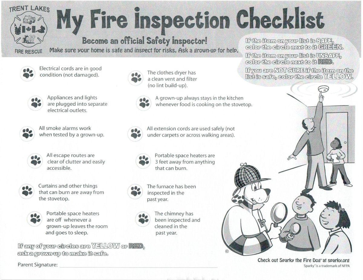 Trent Lakes Fire Rescue would like you to take a moment this coming Family Day weekend to do a home fire inspection using the checklist provided and have everyone participate in completing and practising a home fire escape plan. #stayfiresafe #homeescapeplan