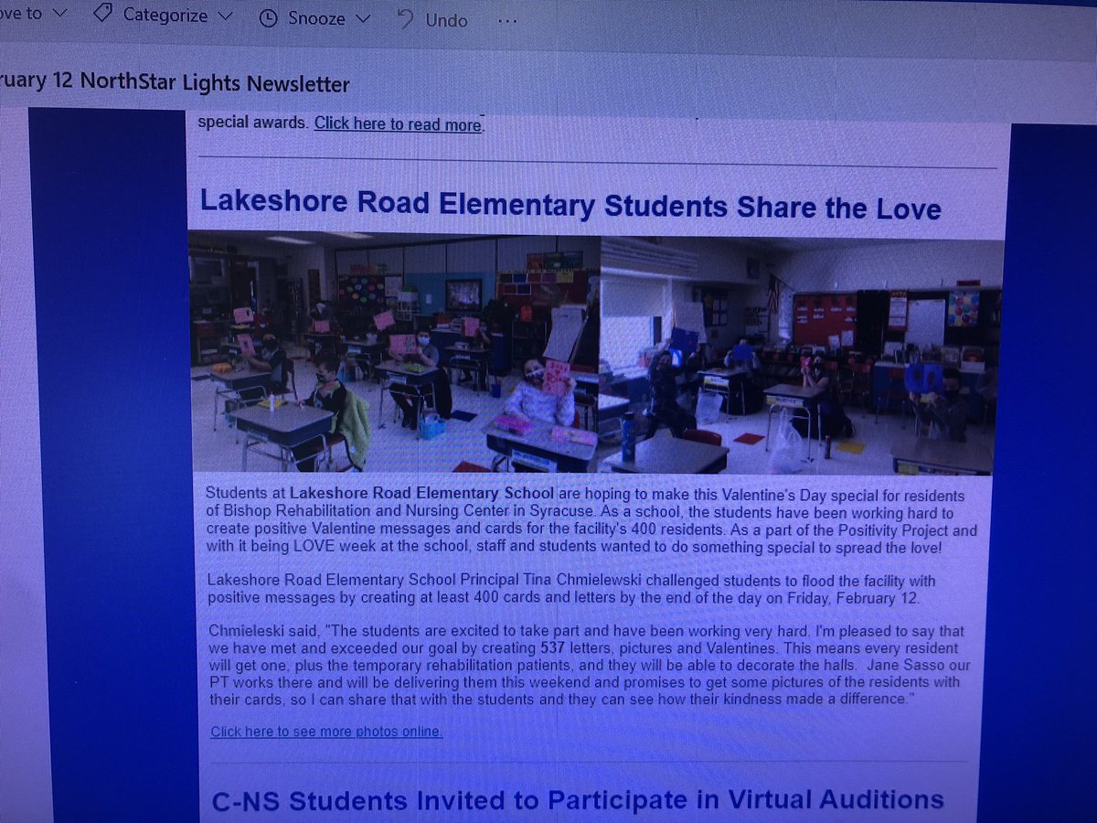 The amazing students at LRE exceeded their goal and made 543 letters and cards for the residents at Bishop’s Nursing Home and Rehabilitation Center!  Way to share the ❤️ #lakeshorestrong