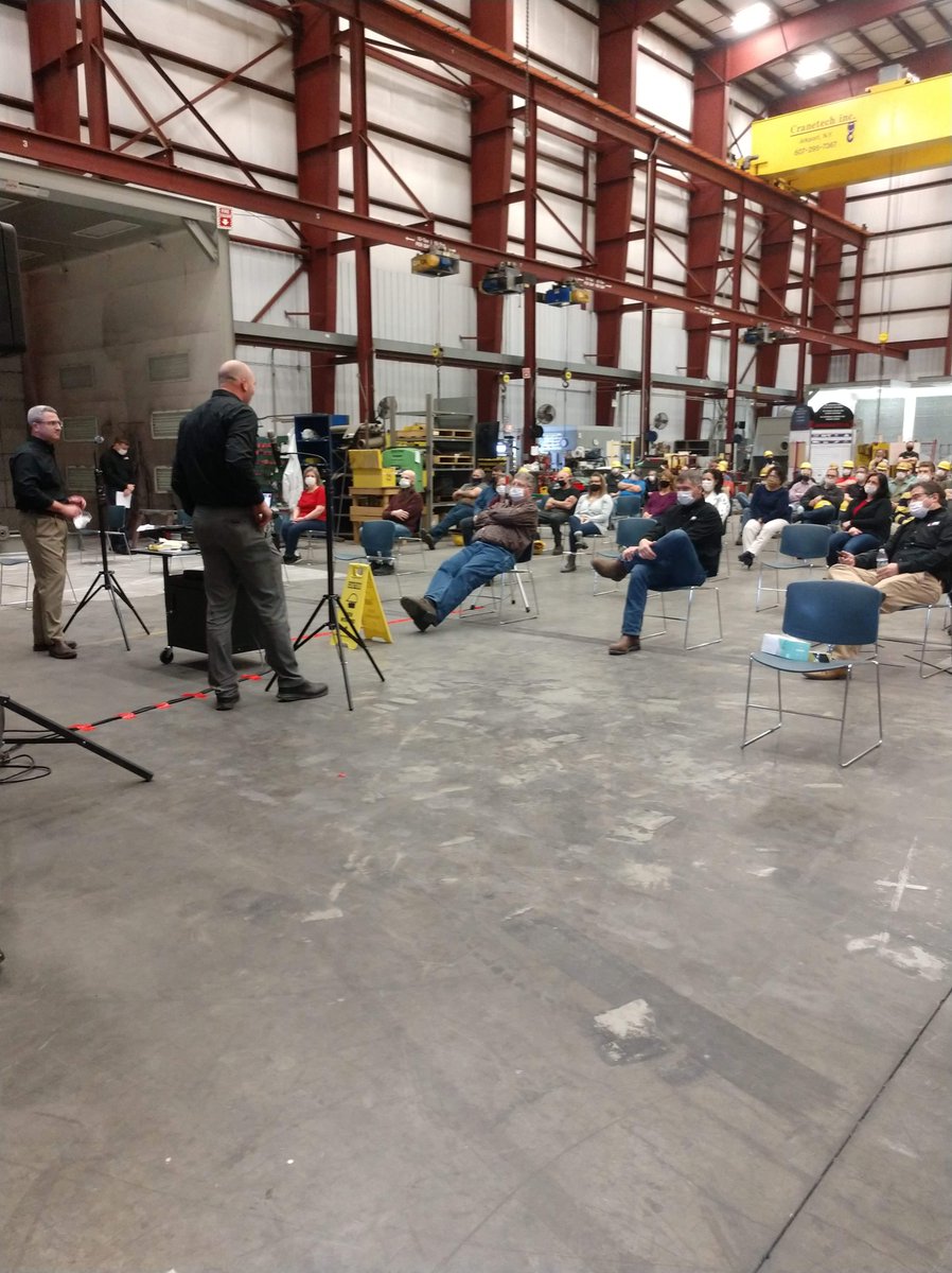 koikearonson's tweet photo. Our Company update meeting looked a little different this year for all employees along with a chicken bbq lunch. Be the Standard. Raise the Standard. Here's to a great 2021!  #koikearonson #manufacturing #arcadeny https://t.co/3gIpt1cqHK