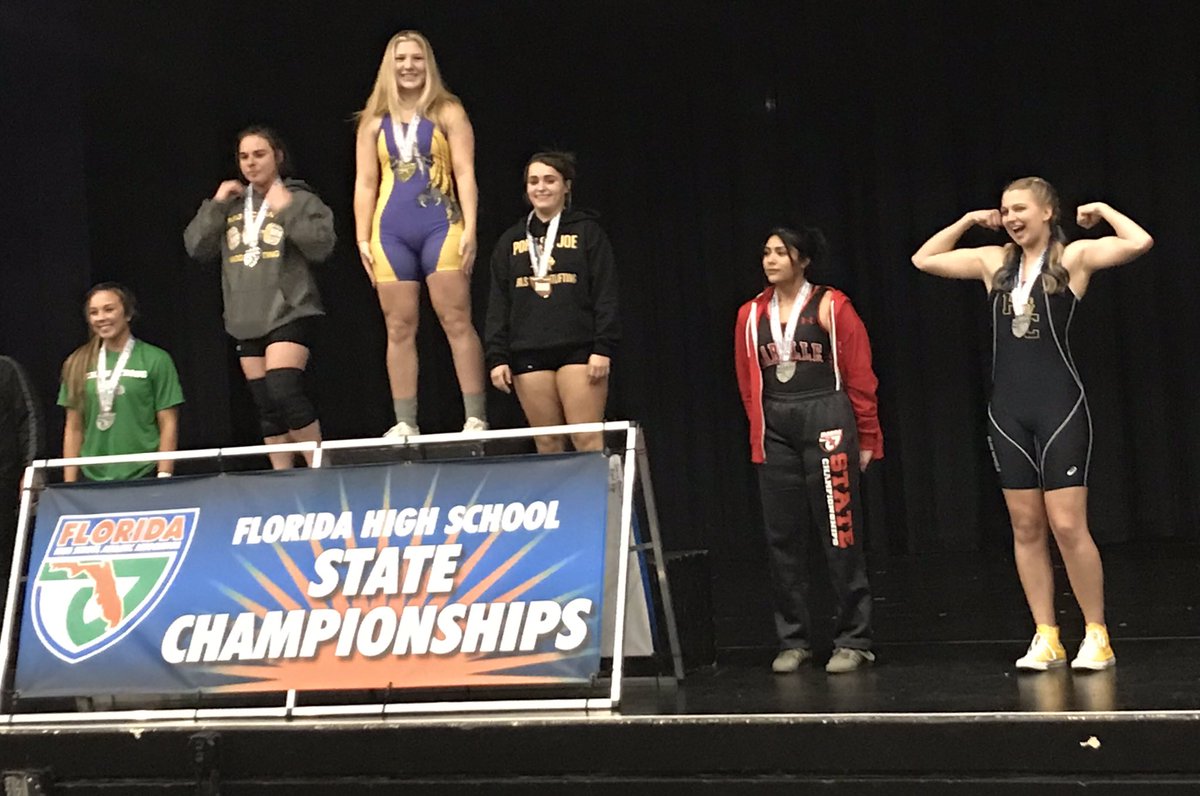 CoachJeffLee's tweet photo. Congrats to Meredith Bailey for finishing in 5th place for her weight class in the @FHSAA Girls Weightlifting State Championship! Goal accomplished. #GATA Go Big Blue! https://t.co/js0YY765fw