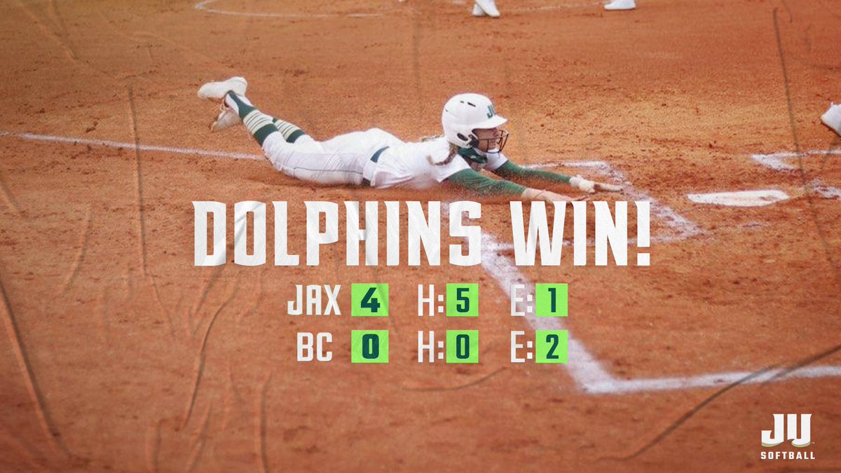 Today's game has been called due to weather and is official! Dolphins win behind a 12-strikeout no-hitter from Alyssa Bilodeau! 

#JUPhinsUp