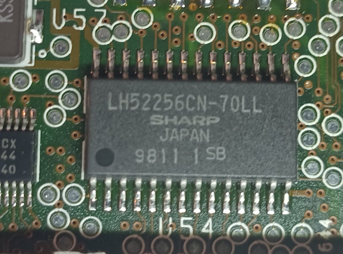 a Sharp LH52256CN-70LL. That's 32 kilobytes of SRAM