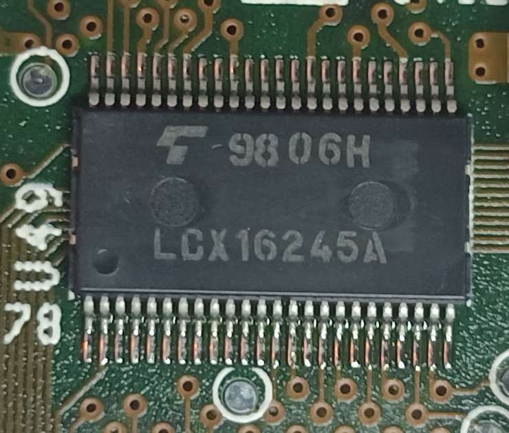 This LCX16245A is apparently a LVDS bus transceiver, so this must drive the LCD.