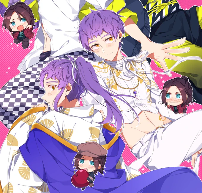 九門くん×4+ちび莇(2、3枚目はアップ)〜九門くんのお衣装は破廉恥! 