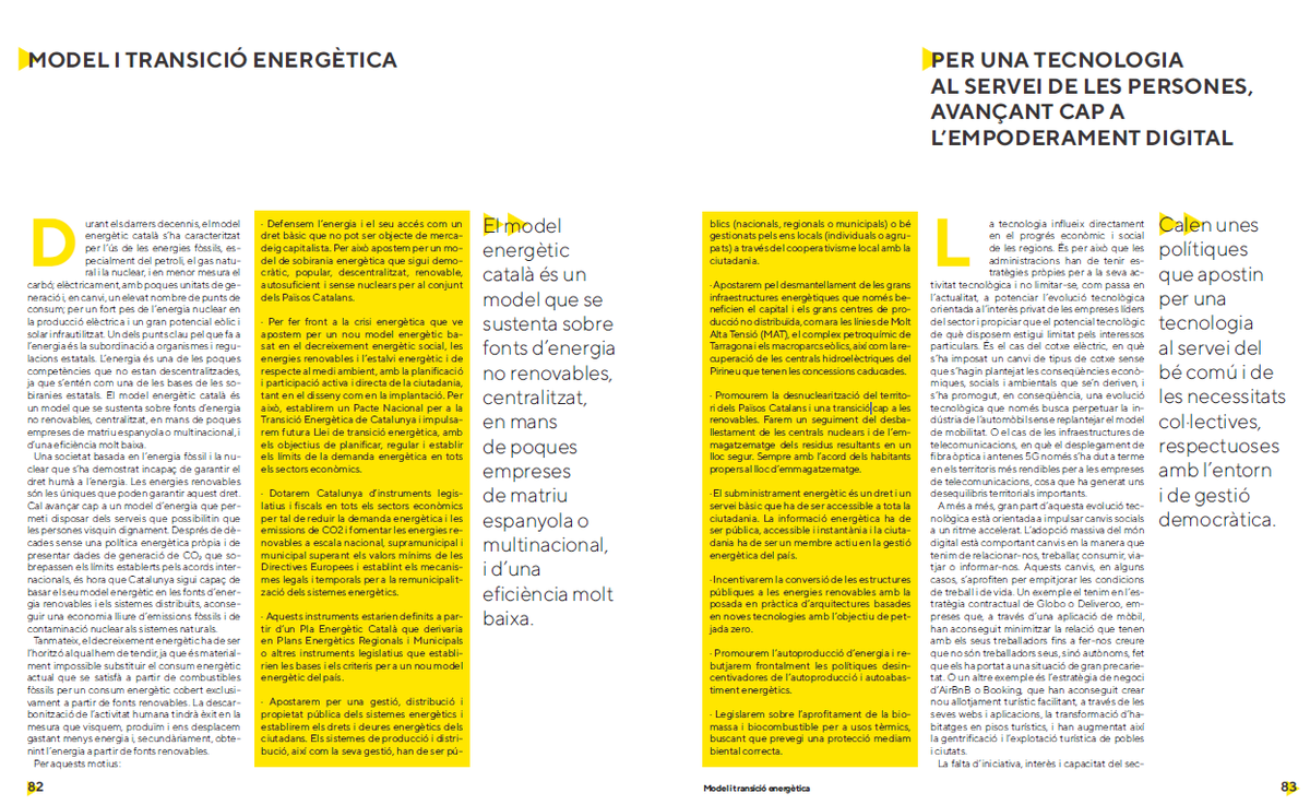 FemGarrigues's tweet photo. 1⃣2⃣ #CUP_GUANYEM aposta pel "model energètic en les fonts d’energia renovables i els sistemes distribuïts, aconseguir
una economia lliure d’emissions fòssils" "per la propietat pública dels sistemes energètics" 

🔗👇 https://t.co/OJ1elRJpF3