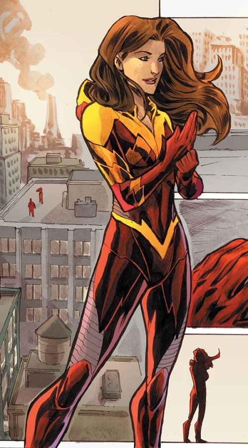Iris WestIris West was sent into the Speedforce where she gained powers. When the Reverse Flash of the New 52 began killing off Speedsters, Barry gave Iris a nice super suit which hid her energy signature from him. She did eventually lose the speed.