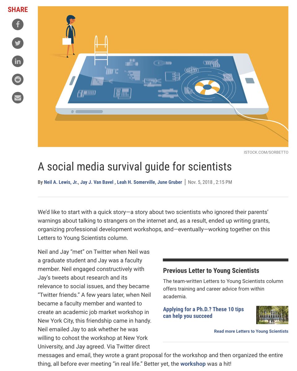 If you want a deep dive into the topic I helped write this "A social media survival guide for scientists" with  @NeilLewisJr  @leahsom &  @junegruberAt we noted, at least 45,000 scientists around the world are using Twitter and it seems to be growing.  http://www.sciencemag.org/careers/2018/11/social-media-survival-guide-scientists