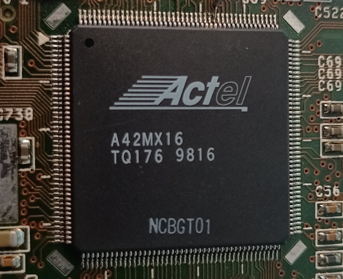 What else... We've got an Actel A42MX16.That's an FPGA. 24,000 gates.