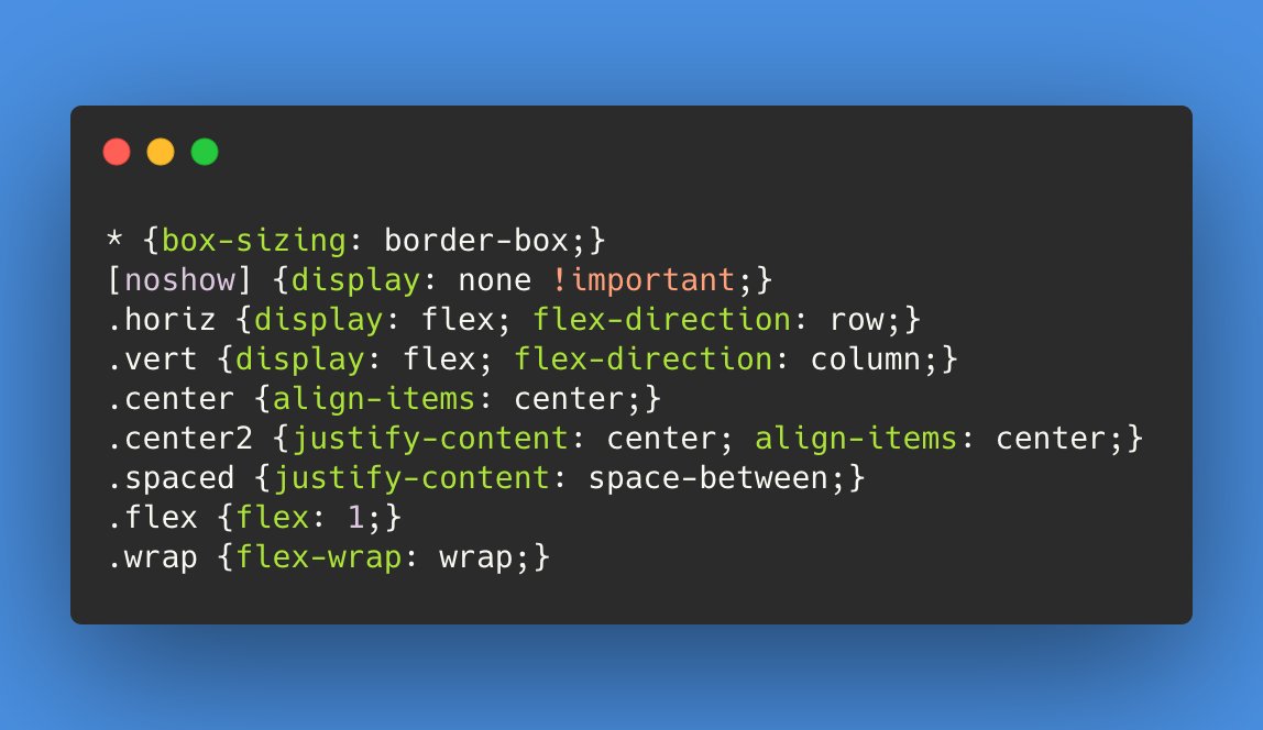 preetster's tweet photo. CSS I copy/paste in every web project. This is my Tailwind. https://t.co/y3t7Y5sTNb