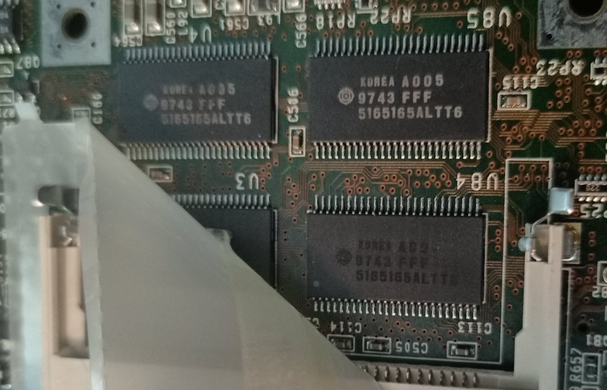 Also it turns out I was wrong about those DRAM chips.There's 2 of them on the external add-on card, and 4 (not 2) on the motherboard.so that's 32mb on-board with another 16mb add-on.