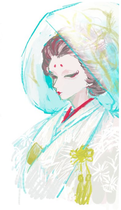 「closed eyes uchikake」 illustration images(Latest)