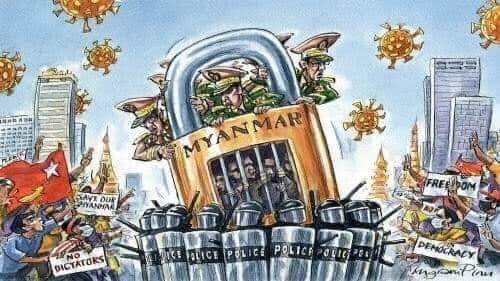 Pencilo4's tweet image. The military government in Myanmar has increasingly used nighttime arrests, legal threats, a curfew and a ban on large gatherings to tame weeklong anti-coup protests that have spread from the cities to the countryside.

STOP NIGHT ARRESTS
#Feb13Coup
#WhatsHappeningInMyanmar