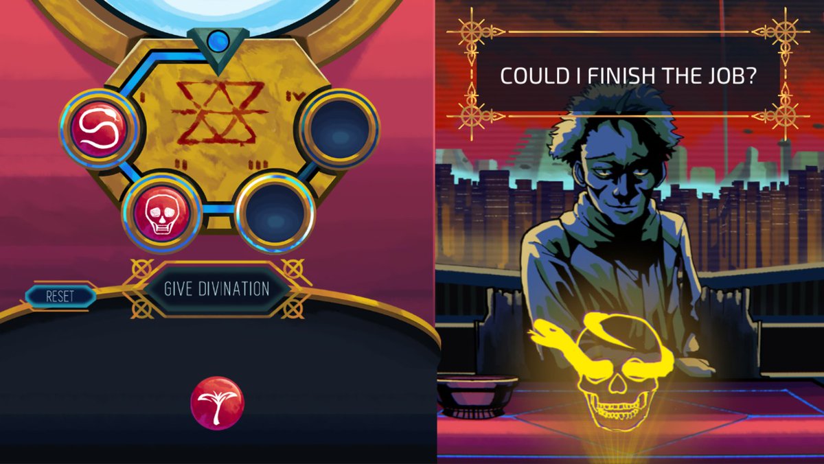 DIVINATION ($0.99) - "The runes have been set. Show them the answer." it's a time of despair and uncertainty in the future - the kind of time made for you, a fortune teller. listen to their stories. read their futures - and perhaps change them.  https://store.steampowered.com/app/1180250/DIVINATION/