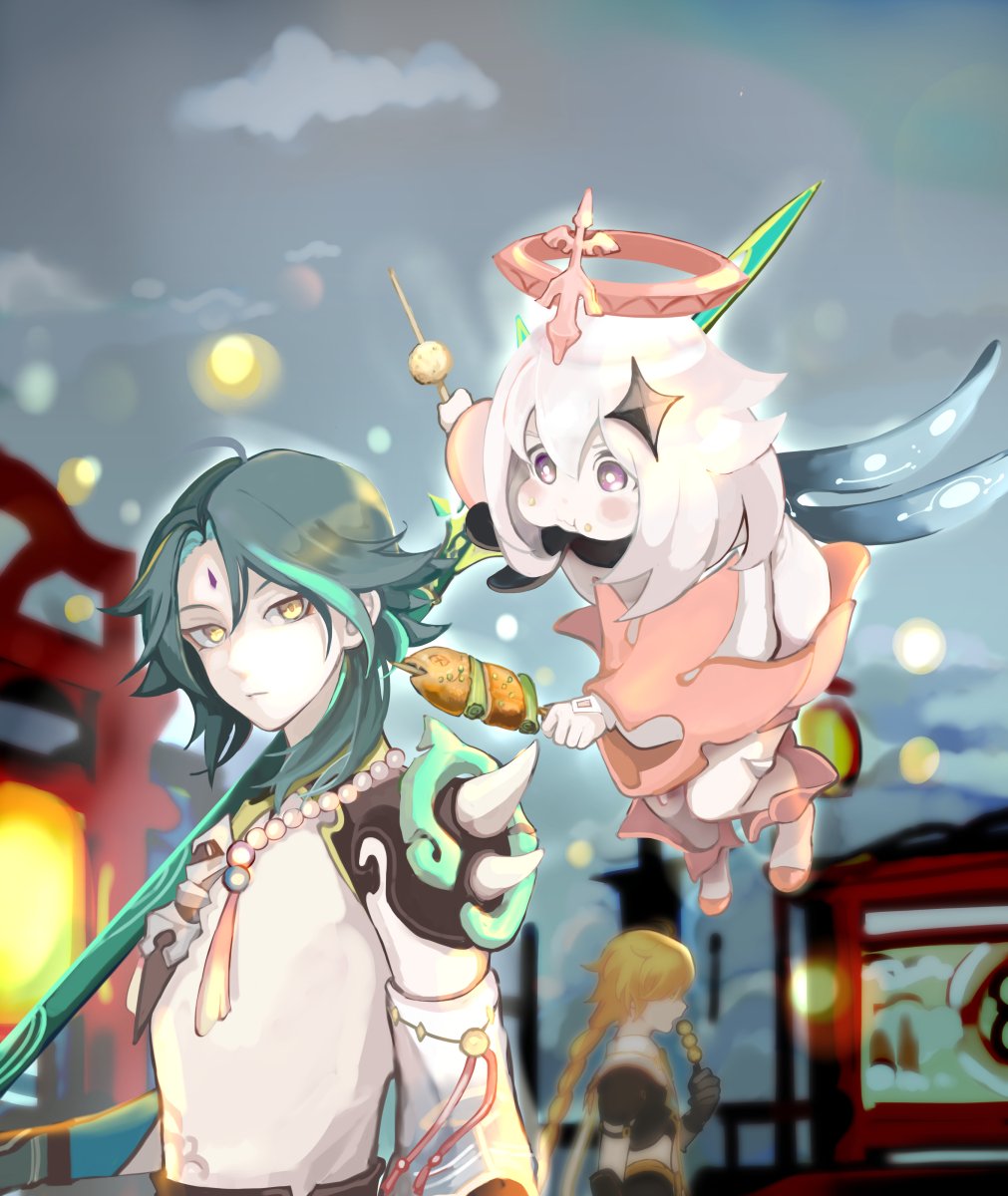 ｵｷｱｶﾞﾘ魚ボシ 街灯 お祭り 原神イラスト