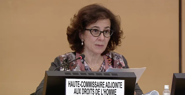 UN_News_Centre's tweet photo. “#Myanmar crisis was born of impunity” Deputy @UNHumanRights chief told the Human Rights Council @UN_HRC on Friday
More violence against the people “will only compound the illegitimacy of the coup, and the culpability of its leaders,” she added
➡️ https://t.co/14uWBsB3Do
#SS29 https://t.co/uGxy8ZtZep
