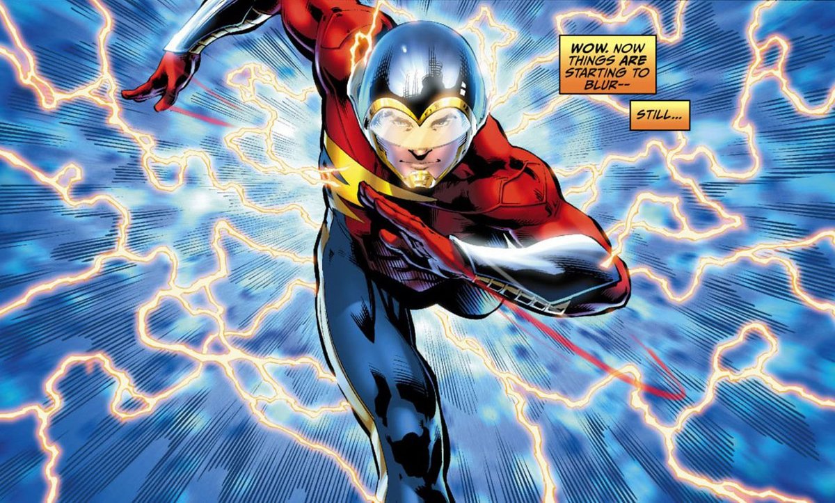 Jay Garrick (New Earth 2) - The FlashAfter encountering the Greek God Mercury he was given the gods power and used it to defend his Earth against the monstrous forces of Apocalypse alongside the new wonders. A brave and powerful hero.