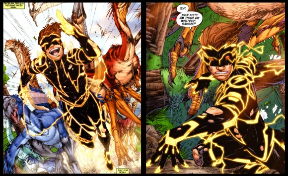 Bar Torr - Kid FlashA revolutionary from the future was sent back in time with no knowledge of who he is or what he did. He joined Tim Drakes Teen Titans and became a hero. He used the alias Bart Allen and thought he was related to Barry & chose the name Kid Flash to honor him.