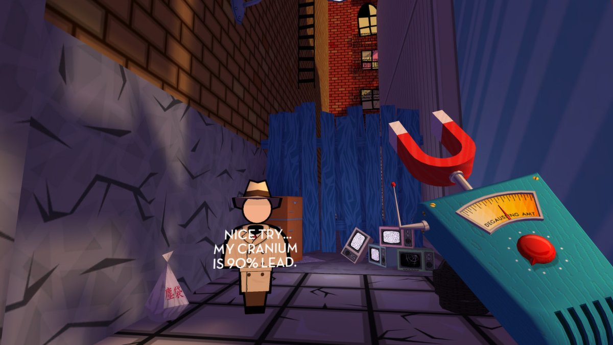 Jazzpunk ($3.74) - a comedy adventure set in a VERY alternate cold war. take your fisher-price toy self around and solve (?) mysteries (???) to do... things? (?????) equally bizarre and memorable. kind of like a (more) surreal lego island.  https://store.steampowered.com/app/250260/Jazzpunk_Directors_Cut/