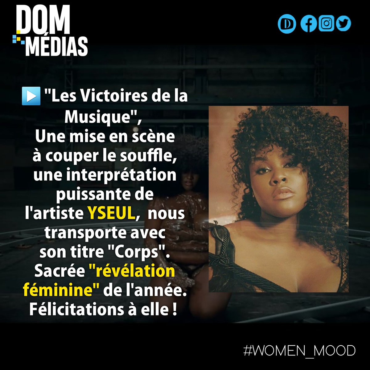 FRANCE | Les victoires de la musique @yseultofficiel sacrée #RevelationFeminine 👌

#DomInforme