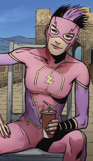 Avery Ho - The Flash of ChinaA foster kid in Central City who gained speed during the SpeedForce storm. She was originally trained by Meena and Barry, but left after Godspeed. She joined the Justice League of China and eventually came back and fully joined the Flash Family.