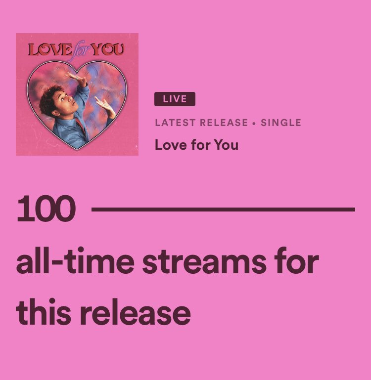 jacksonmwatson's tweet photo. 100 STREAMS IN THE FIRST 18 HOURS. SO GRATEFUL. LOVE TO EVERYONE. THANK YOU. CONTINUE TO LISTEN. ❤️🔥😎 https://t.co/2UHDQT8YH5