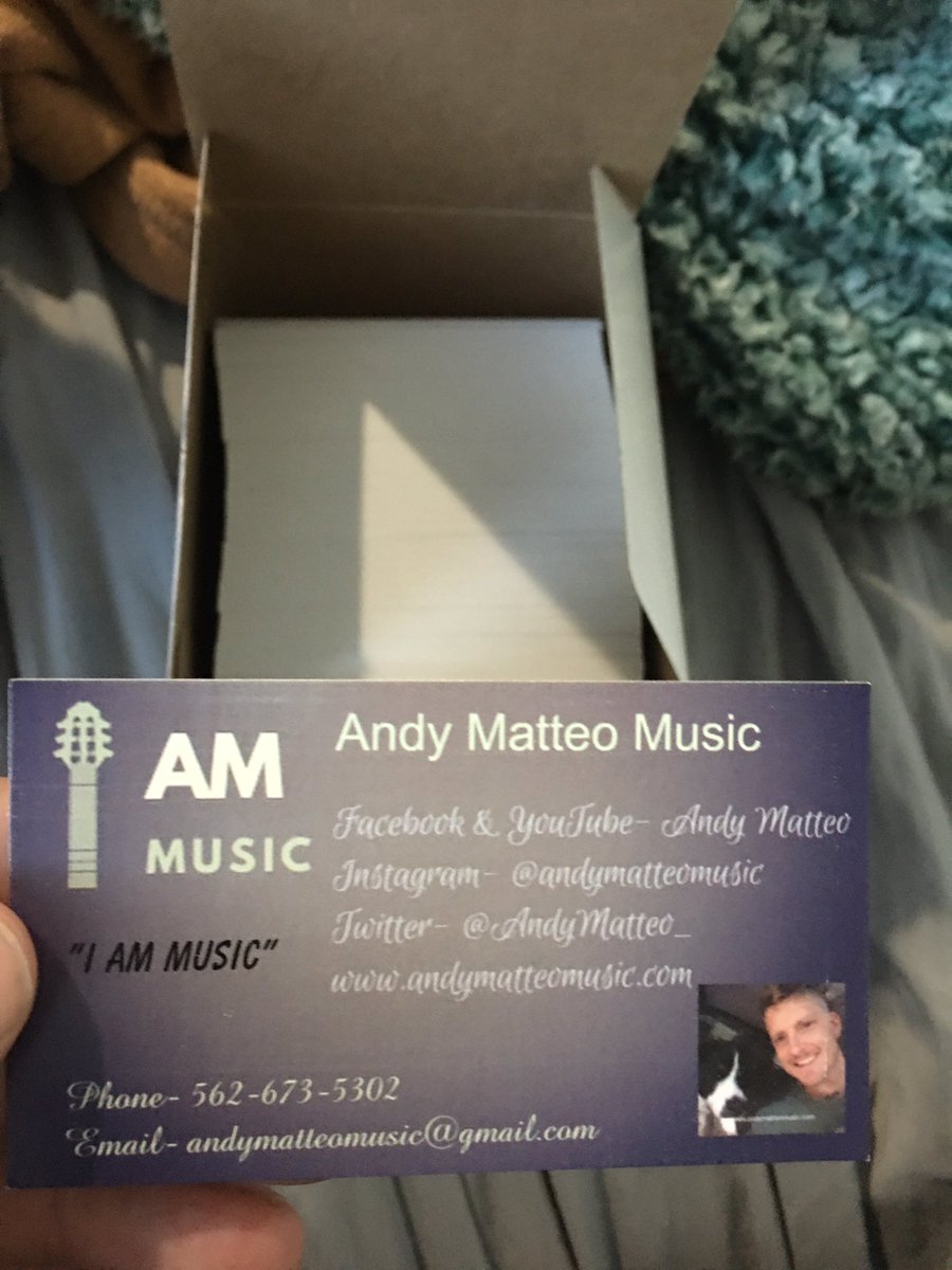 AndyMatteo_'s tweet photo. Just got my business cards delivered!
#businesscards #folk #folkrock #musician #IndependentArtist #diy #folkrock #countryfolk #andymatteomusic #iammusic #ammusic #countryfolk #music #bethemusic #americana #songwriter #lamusician #lacountry #folkmusic #newmusic #newalbum #yes https://t.co/8UakHVUpD5