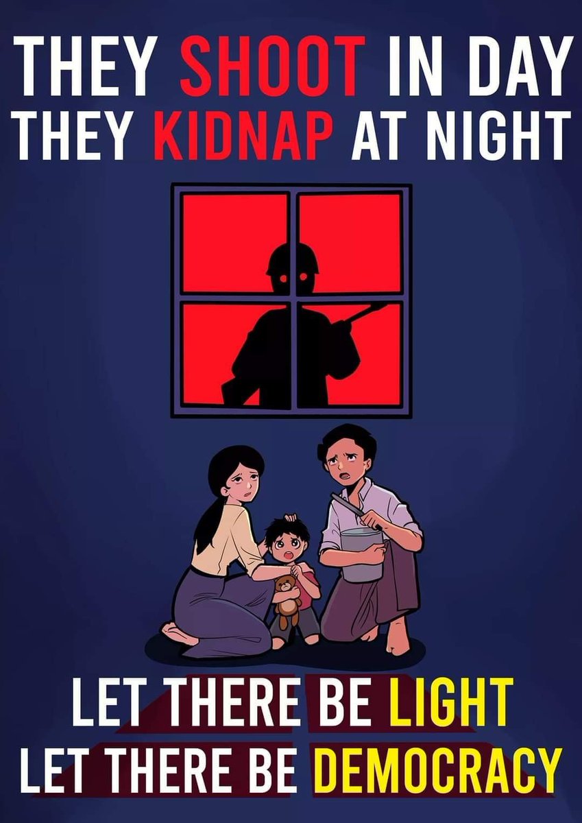 Burmese military and police are arresting citizens without any warrants by breaking in their homes at midnight when everyone is sound sleep.This is breaching humanrights. No one is safe under military and police.

FREE OUR LEADERS
#WhatsHappeningInMyanmar
#Feb12Coup
