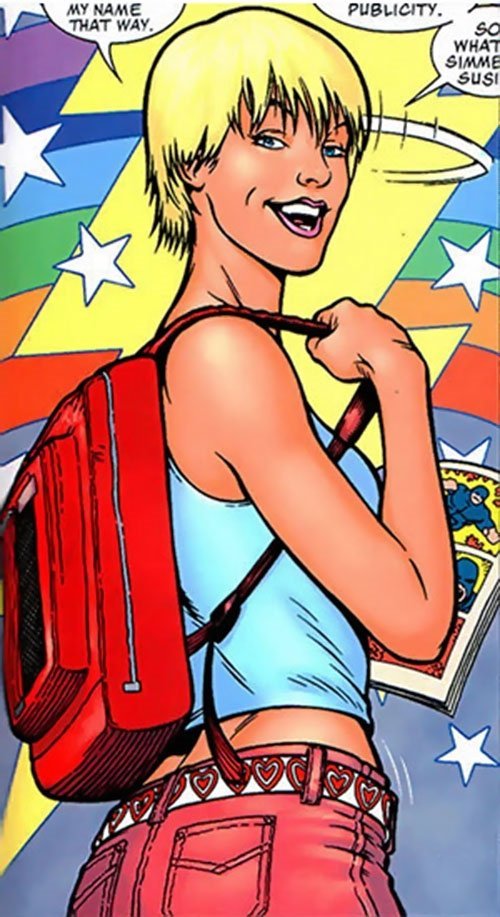Mary Maxwell - The FlashA sick college girl whose father is a scientist and longed to be a superhero like the comics she reads. One day her dying father injects Mary with the DNA from a hummingbird and grants her the ability to travel at superspeed and she calls herself Flash.