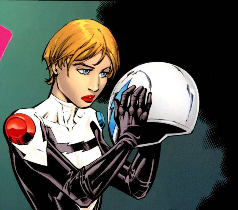 Patty Spivot - Hot PursuitPatty stole the former Hot Pursuit's gear from CCPD and became the new Hot Pursuit. Her bike detects a timestorm and intiates an emergency chronal-evac, transporting her to the year 3011 where she goes on adventure with Bart.