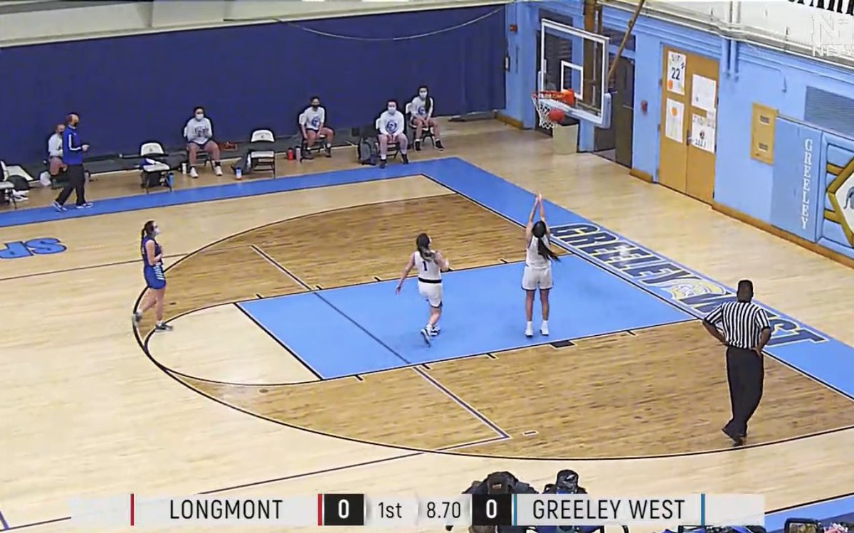 GWestAthletics's tweet photo. Great moment tonight! Sr. Jay Aragon got her final bucket of her High School career. Unfortunately an injury derailed her Senior season before it started. Thanks @GoTrojanNation for letting her go out on top! #copreps @chsaa https://t.co/C1RXIlXeX7
