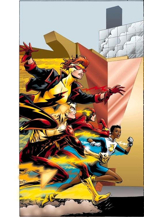 Irey West - Kid FlashThe daughter of the Earth 22 Wally West, Irey was always willing to take up her fathers mantle, but he wanted her brother to take that role. During Kingdom Come she took place in the great battle and afterwards volunteered at hospitals and helped humanity.