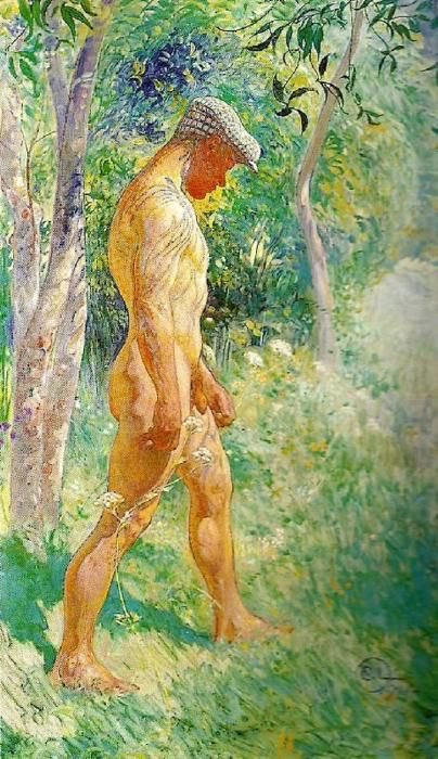 【MALE ARTを探して】その17Carl Larsson(1853-1919）カール・ラーションはフランス印象派画家に影響を与えました。（Wikipediaより）日本美術に強い影響を受け「日本は芸術家としての私の故郷である」と語りました。(「カール・ラーション スウェーデンの暮らしと愛の情景」より)